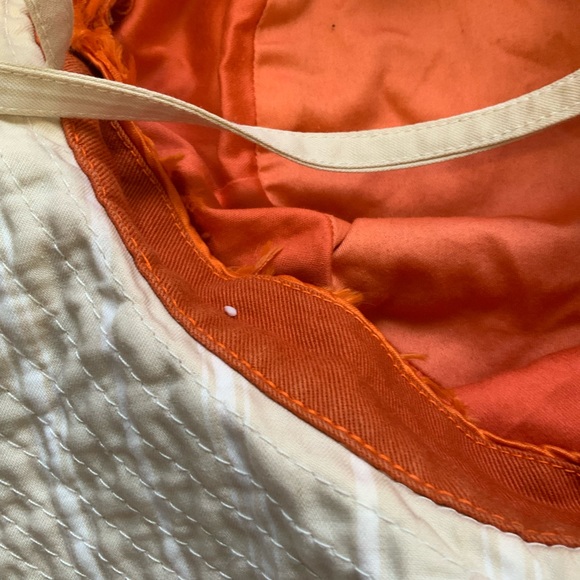 Stetson Sun Hat Cream & Orange with String Attached Made in the USA size Medium - Picture 5 of 5